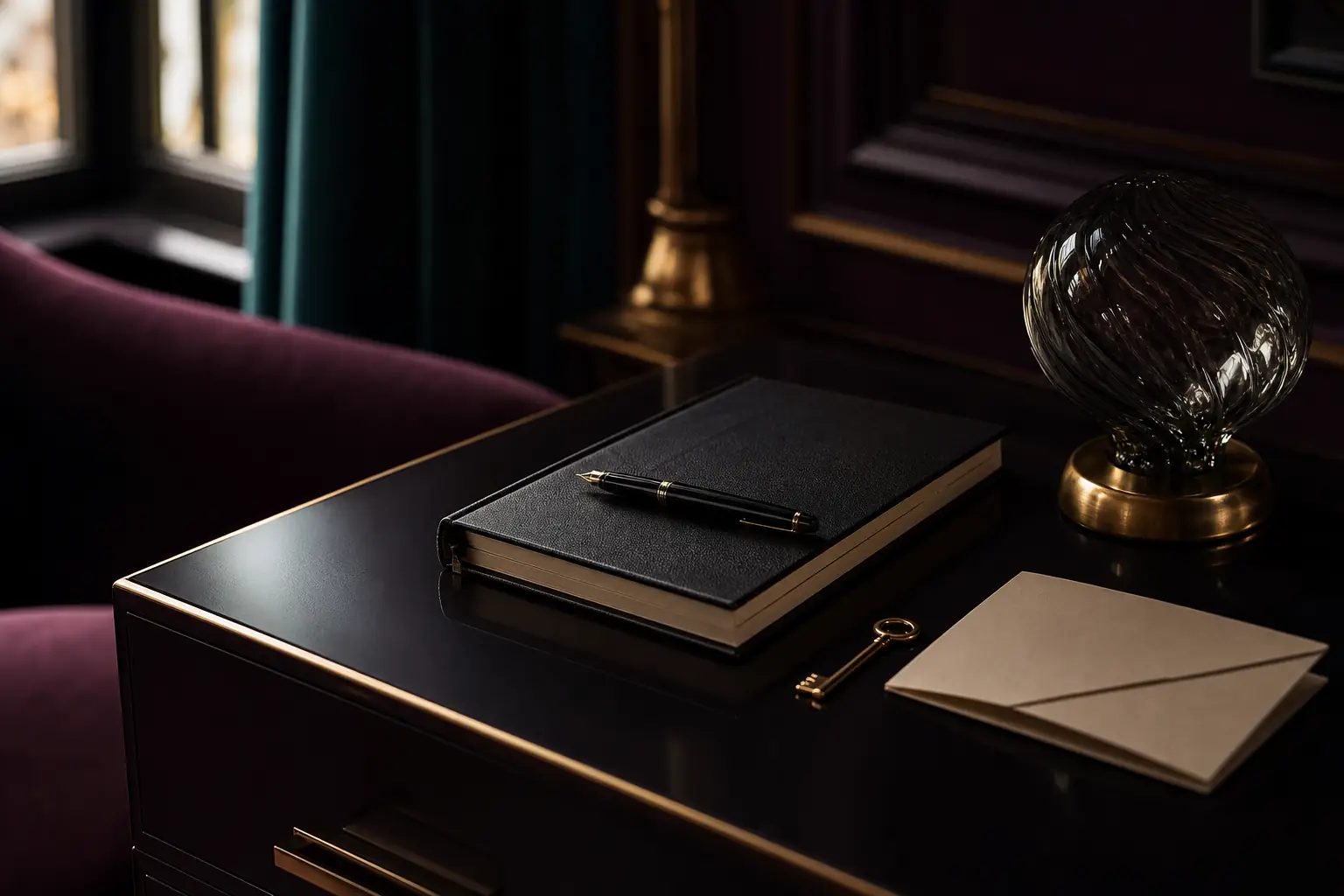Elegant private desk representing intentional tribute etiquette